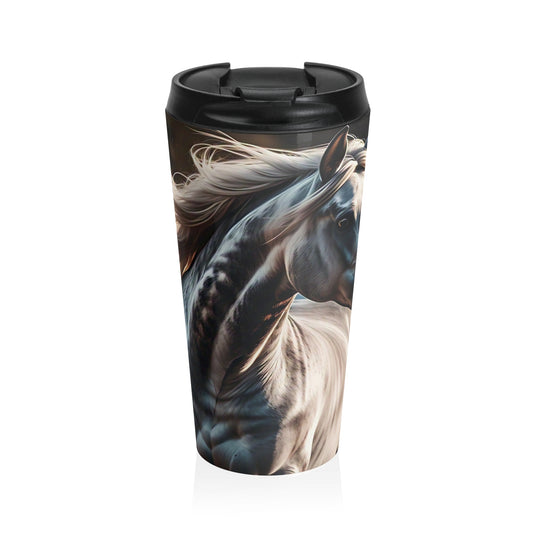 Elegant Horse Stainless Steel Travel Mug, Equine Gift for Horse Lovers, Coffee Cup, Horse Decor, Unique Travel Mug