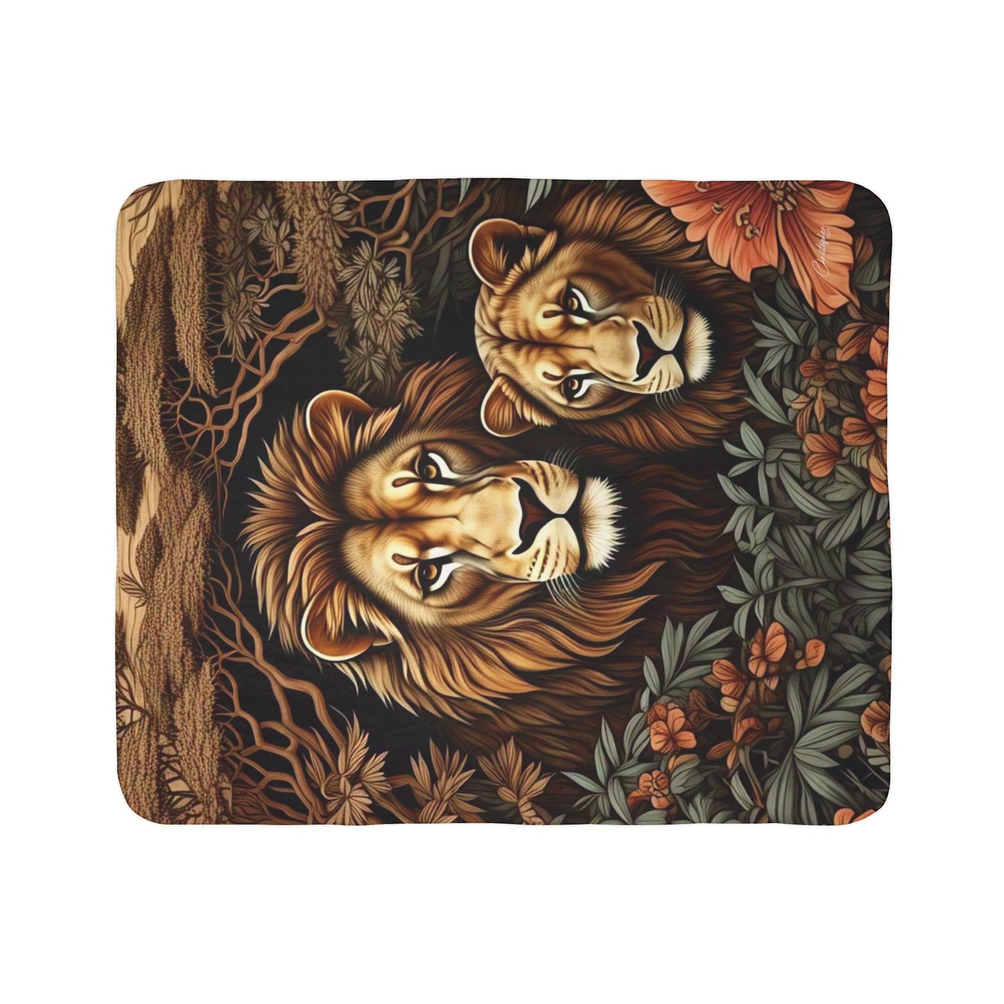 Wildlife Fleece Sherpa Blanket - Cozy Jungle Decor for Animal Lovers, Perfect for Gifting, Home, Camping, or Snuggling Up!