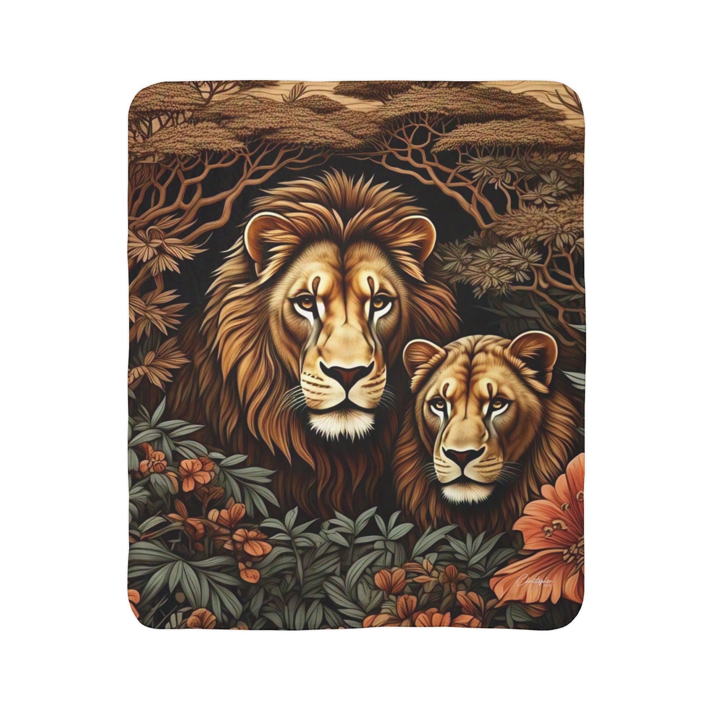 Wildlife Fleece Sherpa Blanket - Cozy Jungle Decor for Animal Lovers, Perfect for Gifting, Home, Camping, or Snuggling Up!