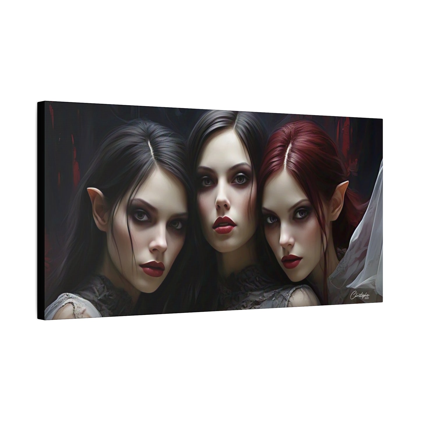 Gothic Wall Art Canvas, Fantasy Home Decor, Unique Gift for Halloween, Witchy Vibe Art, Dark Aesthetic Room Decor