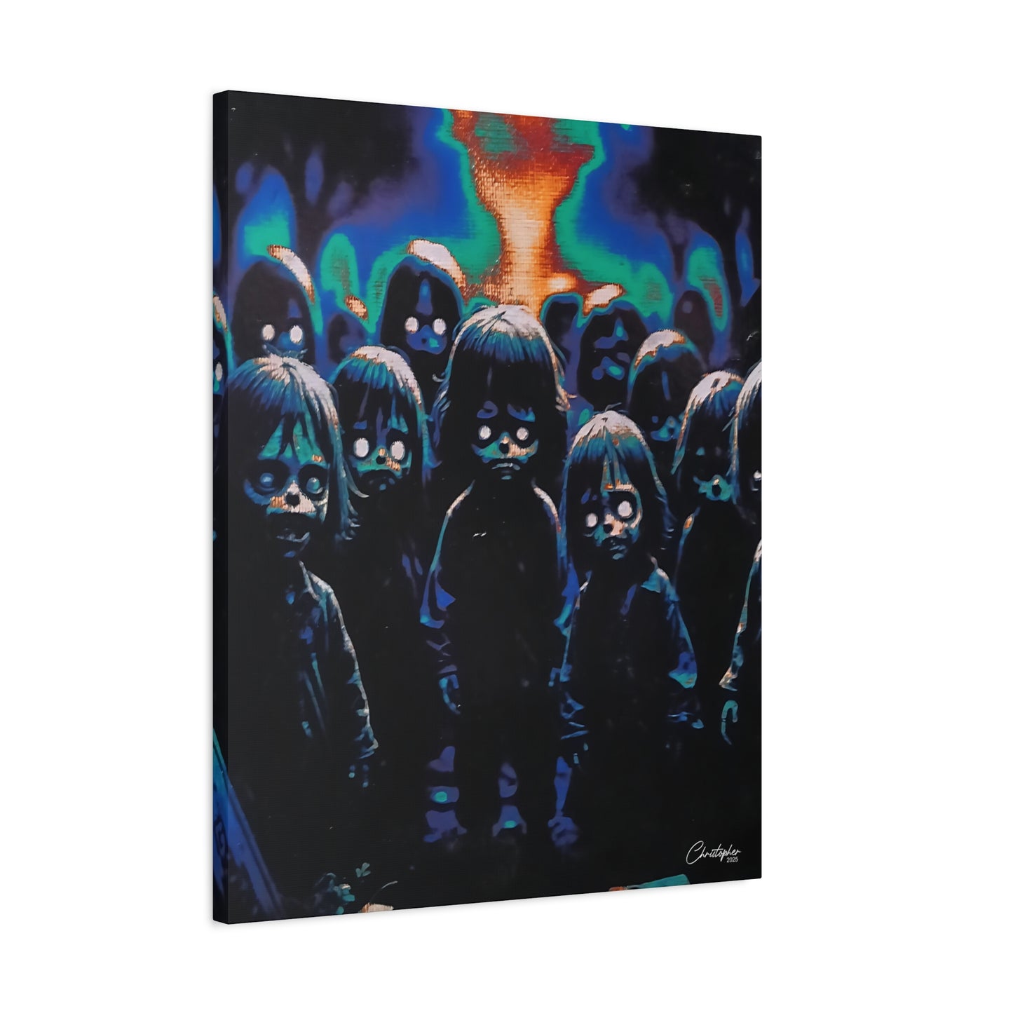 Original Laser Engraved Art, Full Wrapped Edges, Matte Canvas, Stretched, 1.25"