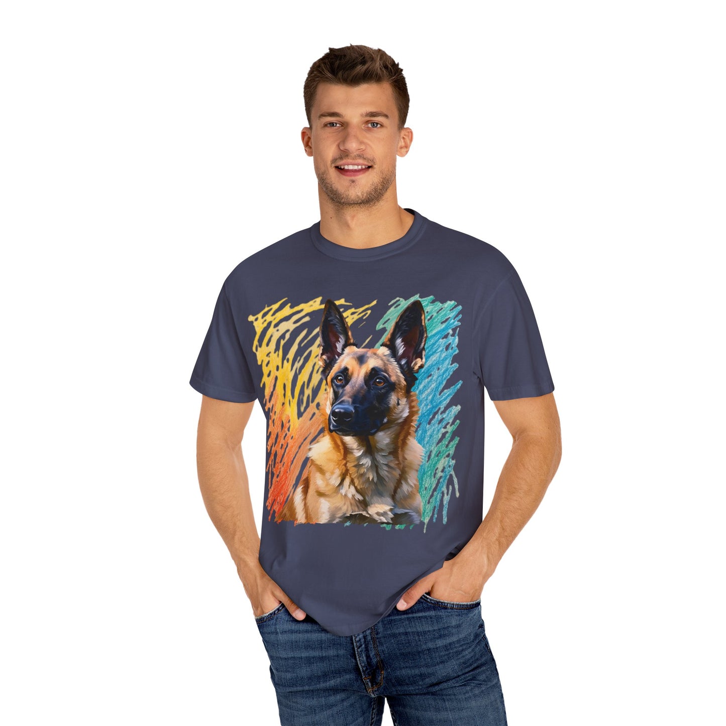 Colorful Dog Art Unisex T-shirt, Pet Lover Gift, Animal Lover Tee, Dog Lover Apparel, Vibrant Graphic Shirt