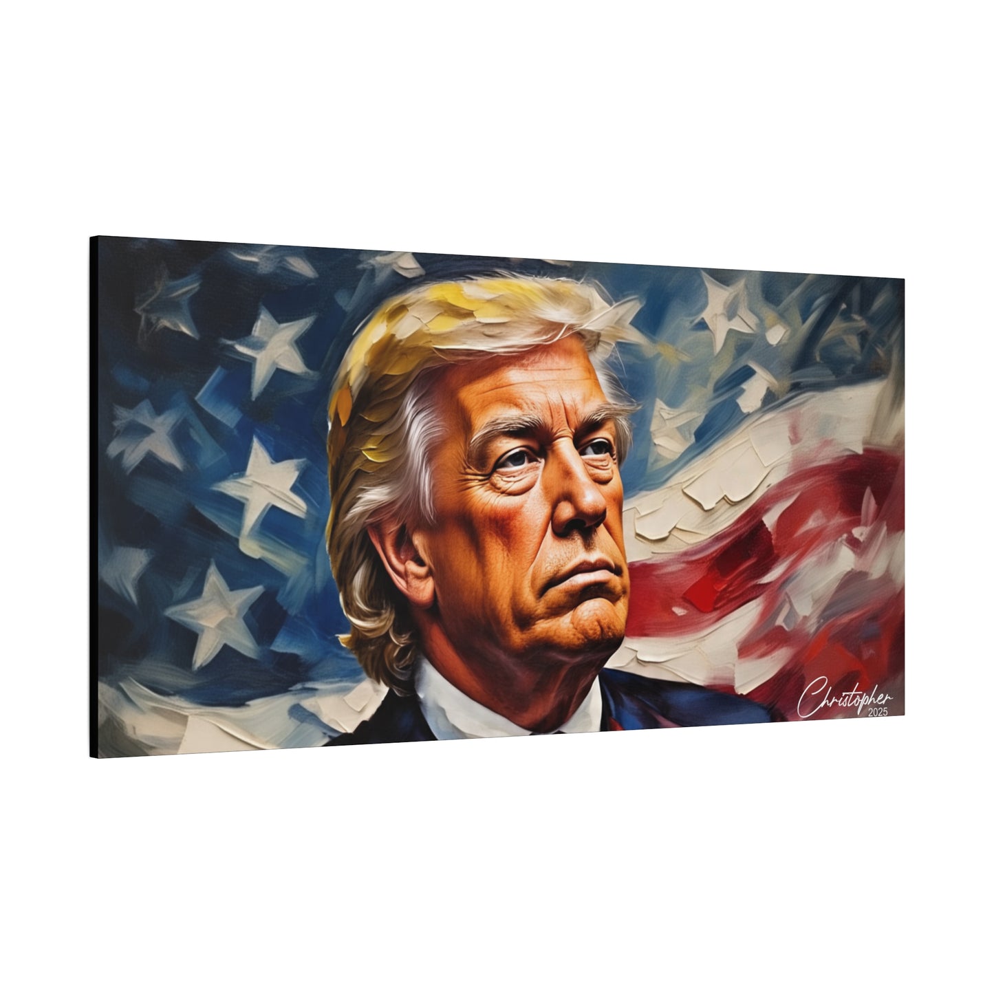 Patriotic Canvas Art, Stretched Wall Decor, Home Office, Gifts for Republicans, Political Enthusiasts, Americana Artwork