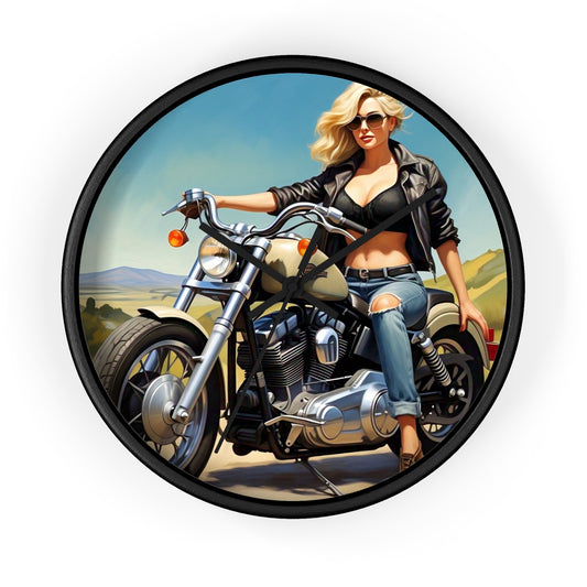 Motorcycle Enthusiast Wall Clock – Vintage Biker Decor, Unique Gift for Him or Her, Retro Wall Art, Home Decor for Riders
