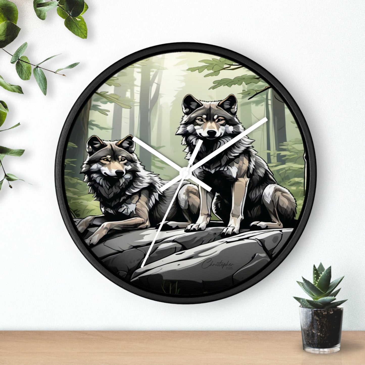 Wolf Pack Wall Clock, Nature Decor, Rustic Home Accent, Wildlife Gift, Forest Themed Clock, Animal Lover Decor