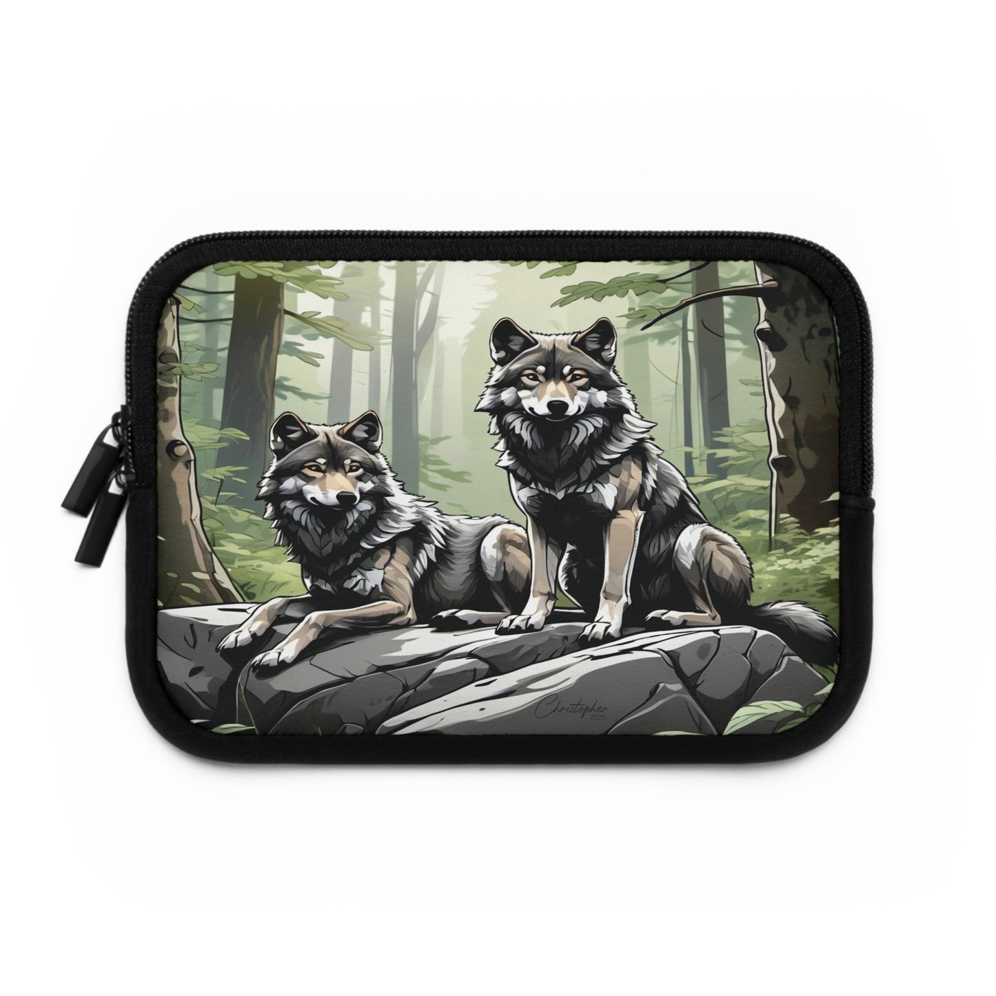 Wolf Pack Laptop Sleeve, Laptop Case, Wildlife Sleeve, Forest Animal Laptop Bag, Gift for Nature Lovers, Eco-Friendly Tech Sleeve