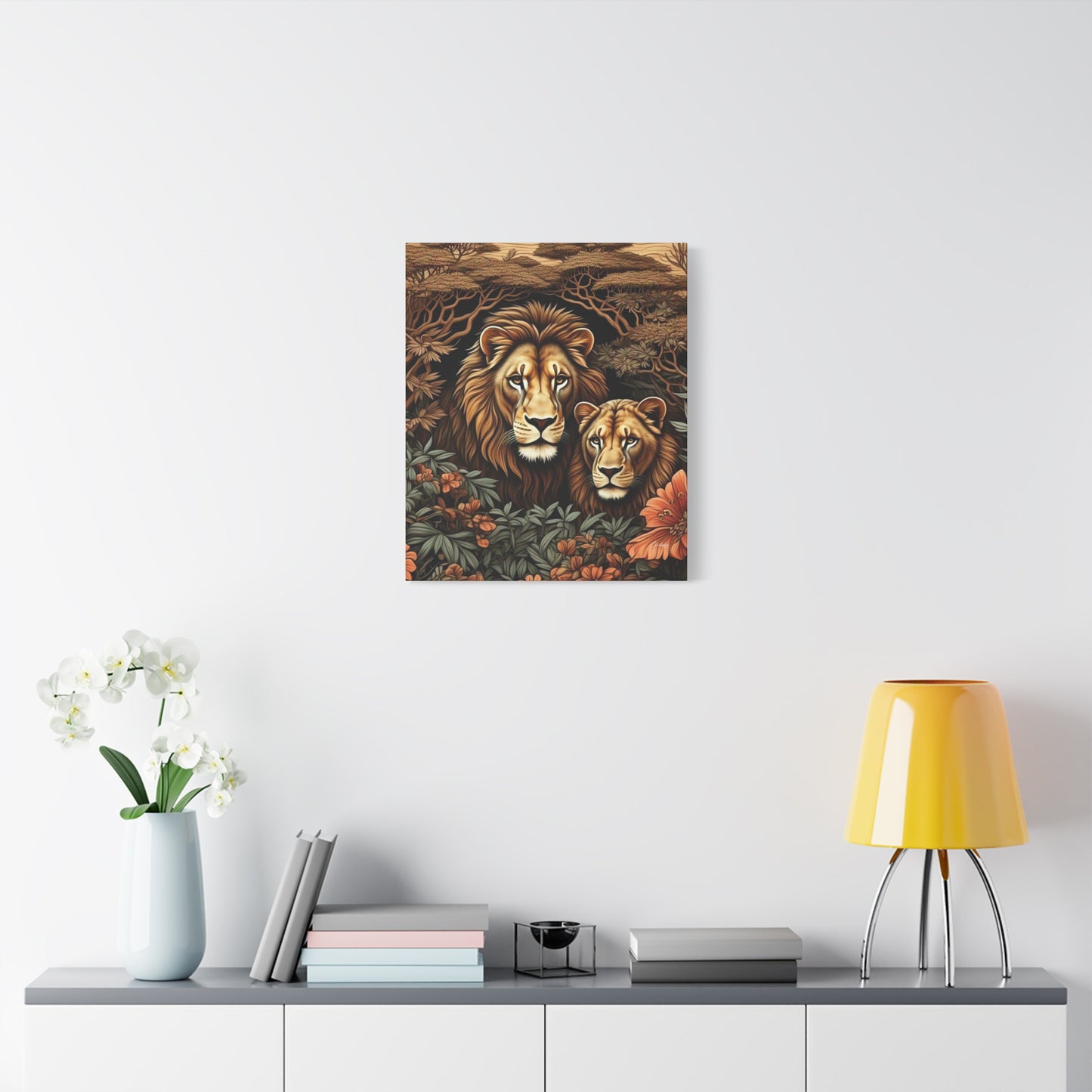 Majestic Lion Family Canvas Wall Art, Animal Lovers Decor, Wildlife Home Accent, Gift for Nature Enthusiasts, Meaningful Family Art