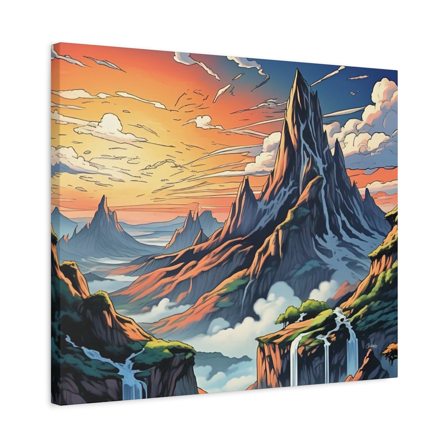 Stretched Canvas Art Print, Mountain Sunrise Landscape Decor, Wall Art for Home, Gift for Nature Lovers, Perfect for Living Room, [...]