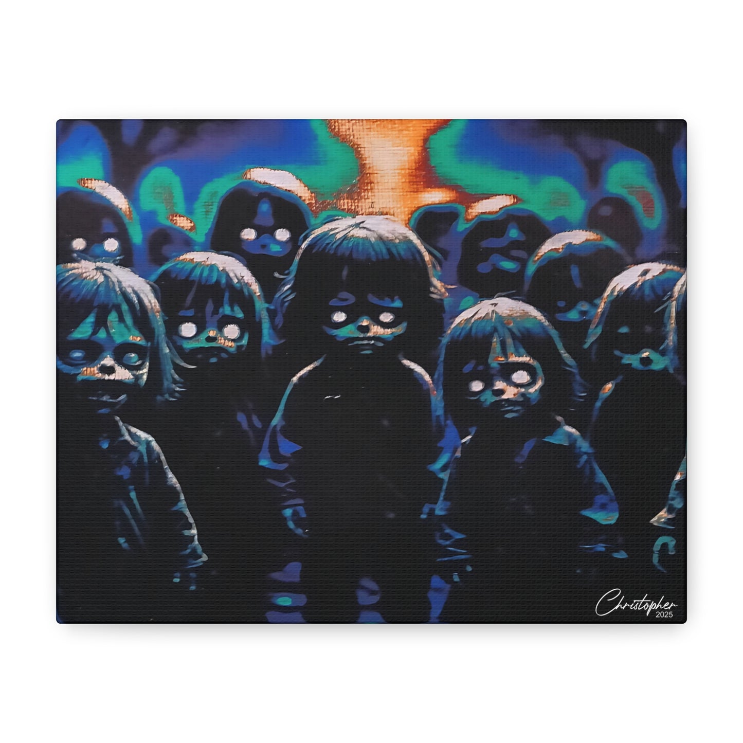 Original Laser Engraved Art, Full Wrapped Edges, Matte Canvas, Stretched, 1.25"