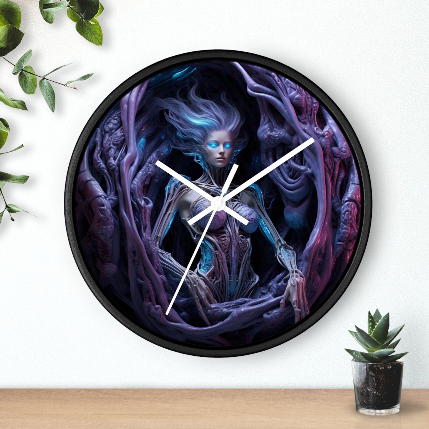 Mystical Fantasy Wall Clock, Unique Home Decor, Gothic Timepiece for Dreamers, Gift for Nerds, Spooky Occasions