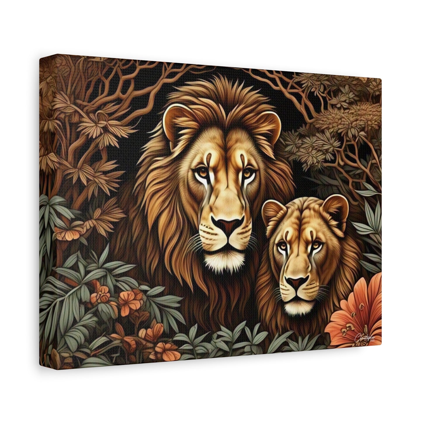 Majestic Lion Family Canvas Wall Art, Animal Lovers Decor, Wildlife Home Accent, Gift for Nature Enthusiasts, Meaningful Family Art