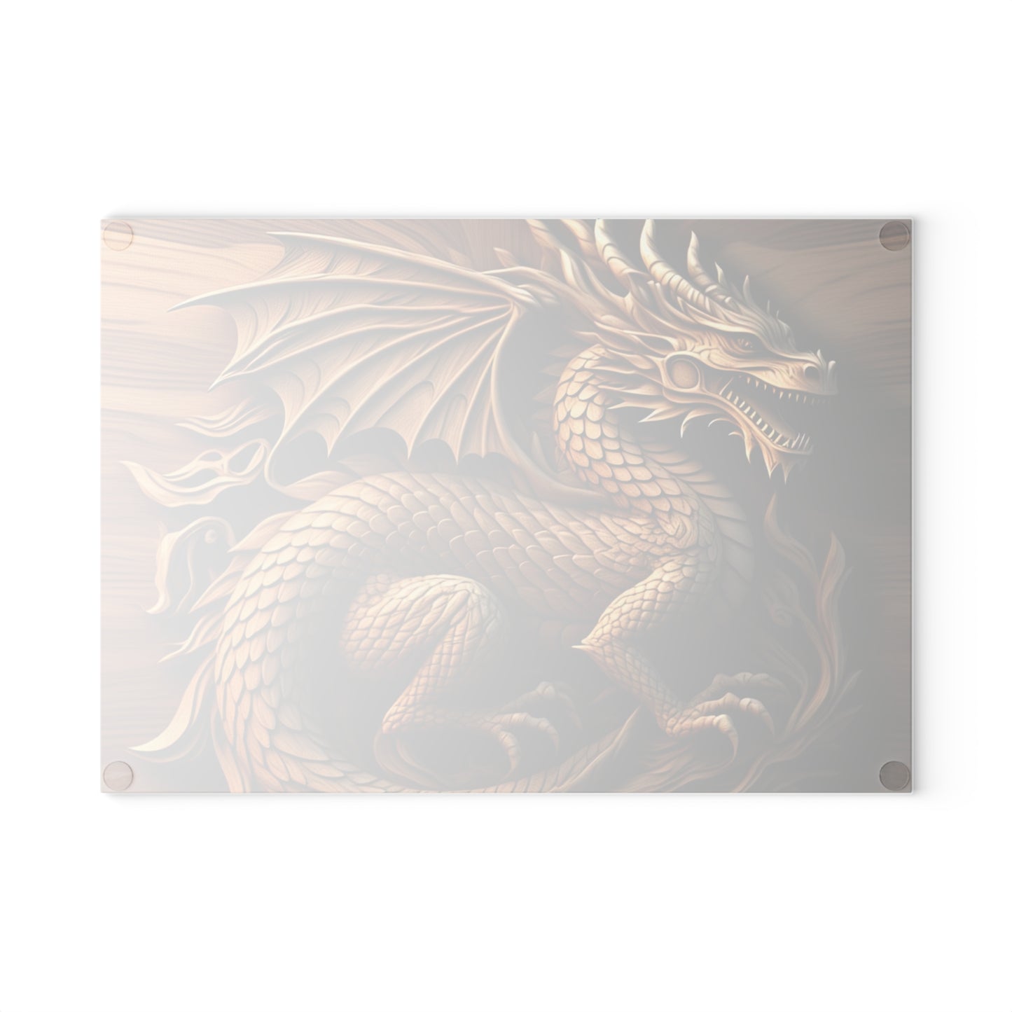 Handcrafted Dragon Glass Cutting Board, Kitchen Decor, Unique Gift for Chefs, Dragon Lover's Gift, Culinary Art