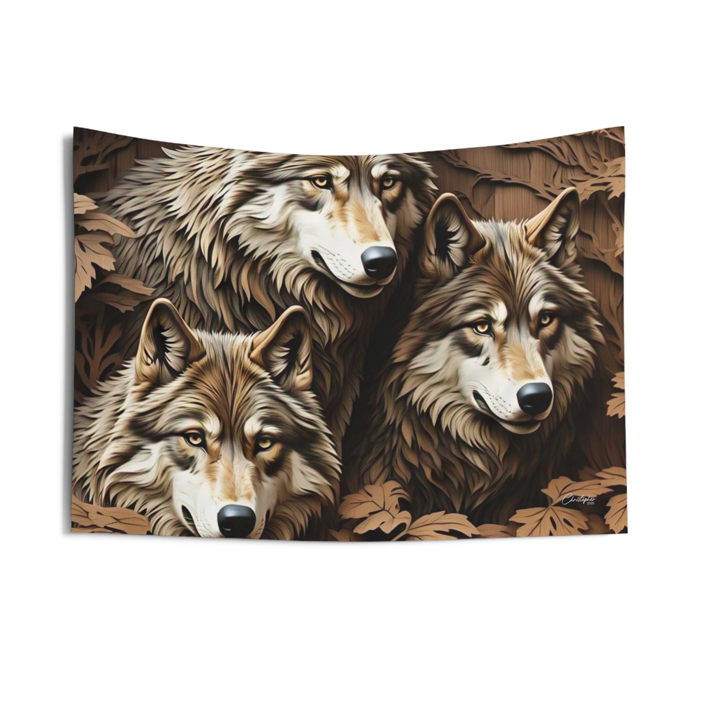 Wolf Pack Indoor Wall Tapestry, Home Decor, Nature Wall Art, Wilderness Decoration, Boho Style Tapestry, Cozy Living Room Accent