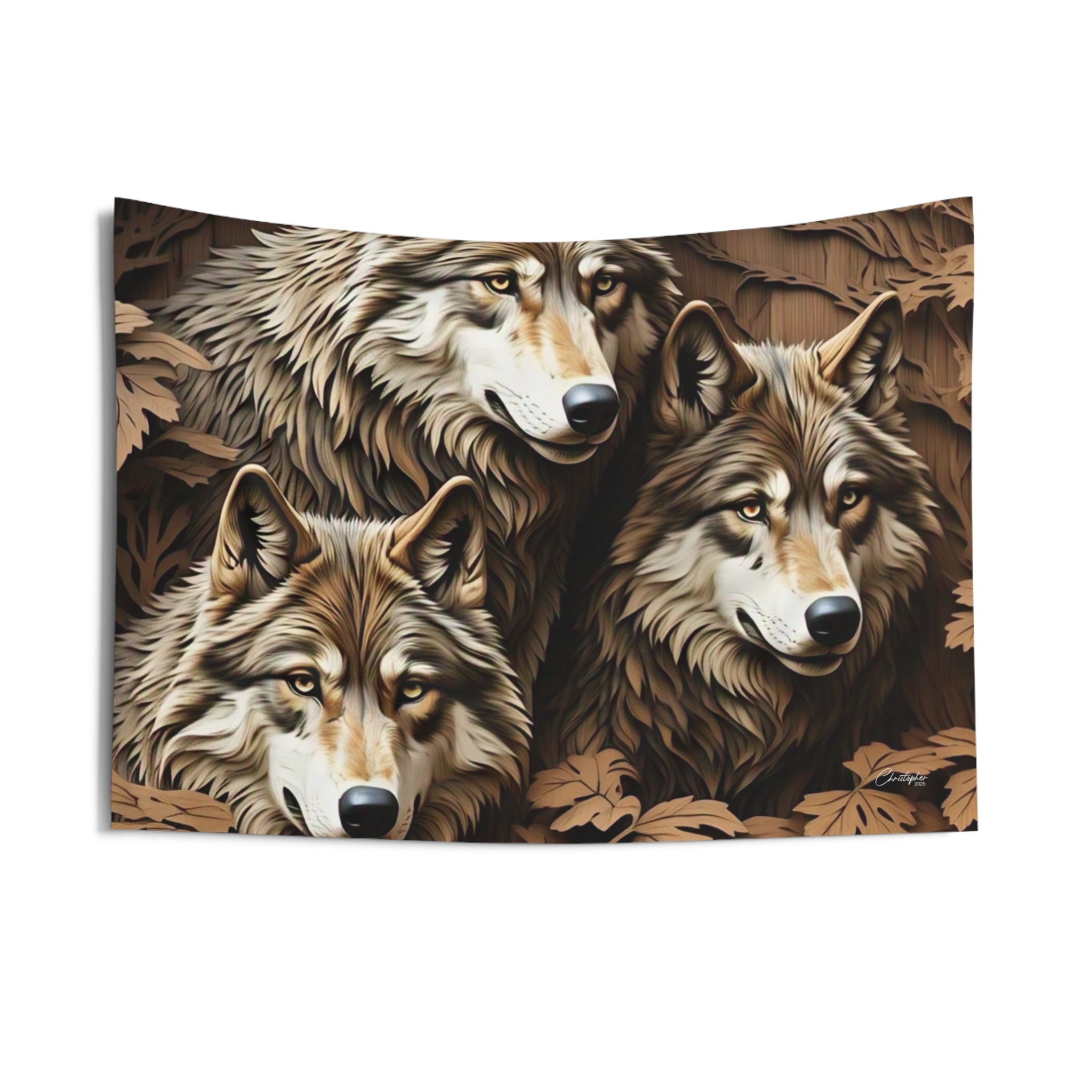 Wolf Pack Indoor Wall Tapestry, Home Decor, Nature Wall Art, Wilderness Decoration, Boho Style Tapestry, Cozy Living Room Accent