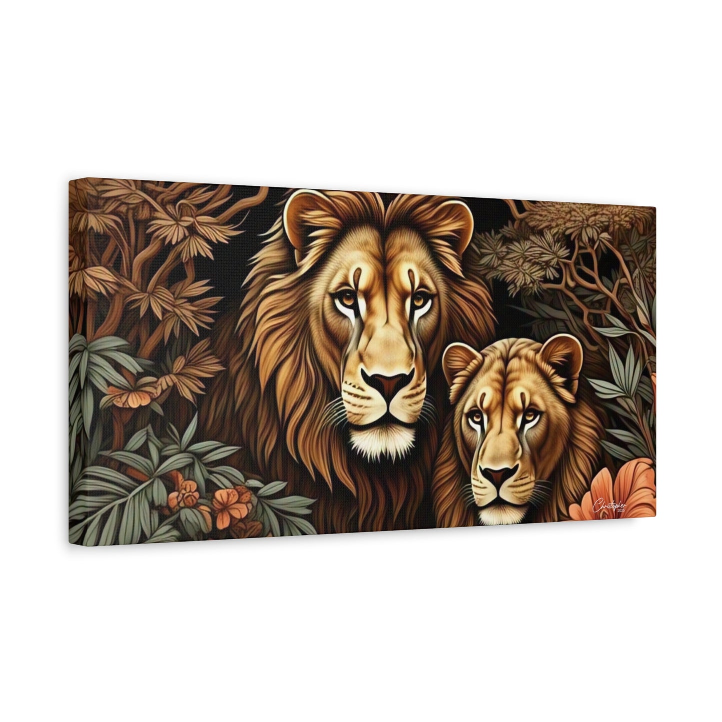 Majestic Lion Family Canvas Wall Art, Animal Lovers Decor, Wildlife Home Accent, Gift for Nature Enthusiasts, Meaningful Family Art