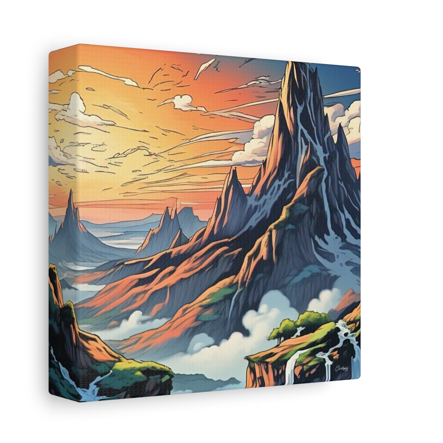 Stretched Canvas Art Print, Mountain Sunrise Landscape Decor, Wall Art for Home, Gift for Nature Lovers, Perfect for Living Room, [...]