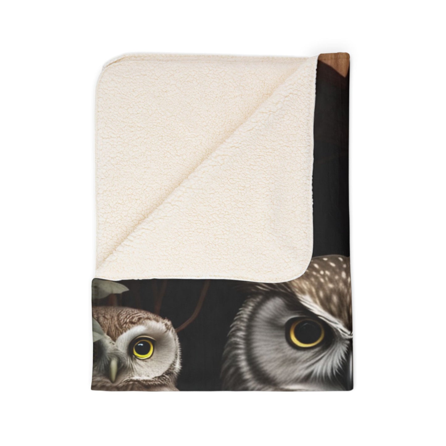 Cozy Owl Fleece Sherpa Blanket - Perfect Gift for Nature Lovers, Kids, and Cozy Nights, Halloween Decor, Animal Lovers, Home Accent