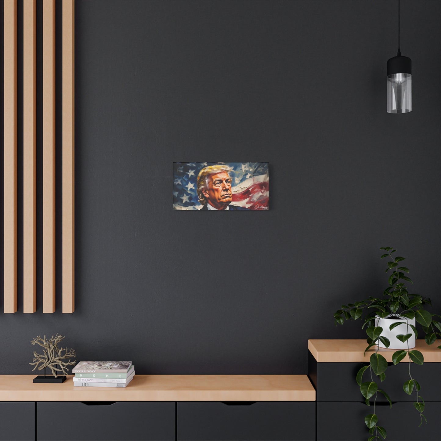Patriotic Canvas Art, Stretched Wall Decor, Home Office, Gifts for Republicans, Political Enthusiasts, Americana Artwork