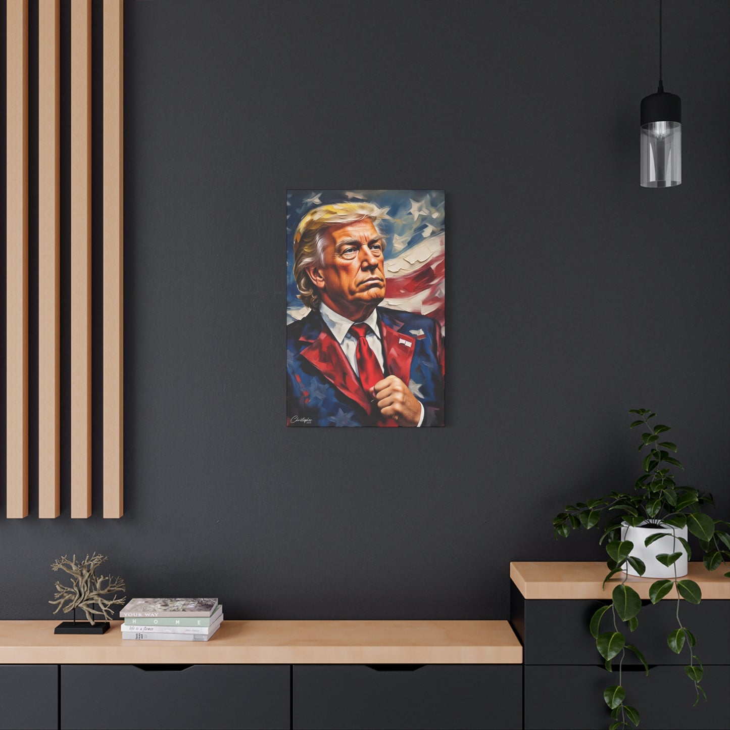 Patriotic Canvas Art, Stretched Wall Decor, Home Office, Gifts for Republicans, Political Enthusiasts, Americana Artwork