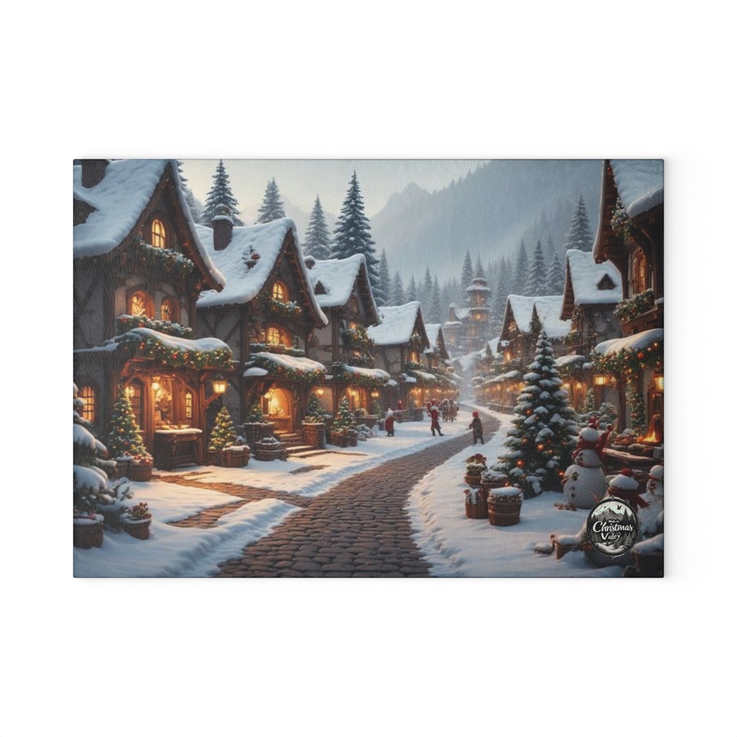 Winter Wonderland Glass Cutting Board | Holiday Kitchen Decor, Christmas Gift, Cooking Accessory, Rustic Home Decor