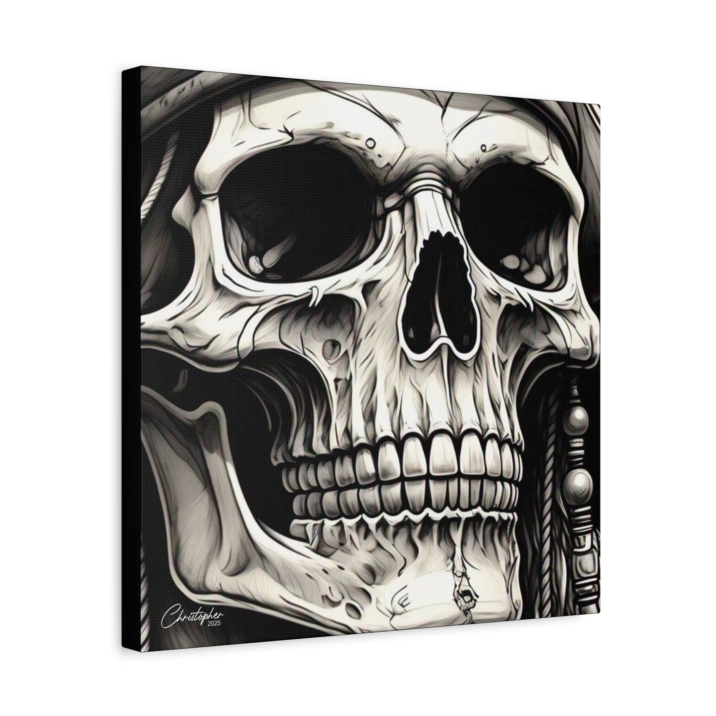 Pirate Skull Canvas Art - Edgy Gothic Decor, Wall Art for Halloween, Gothic Home Decor, Pirate Theme, Gift for Him