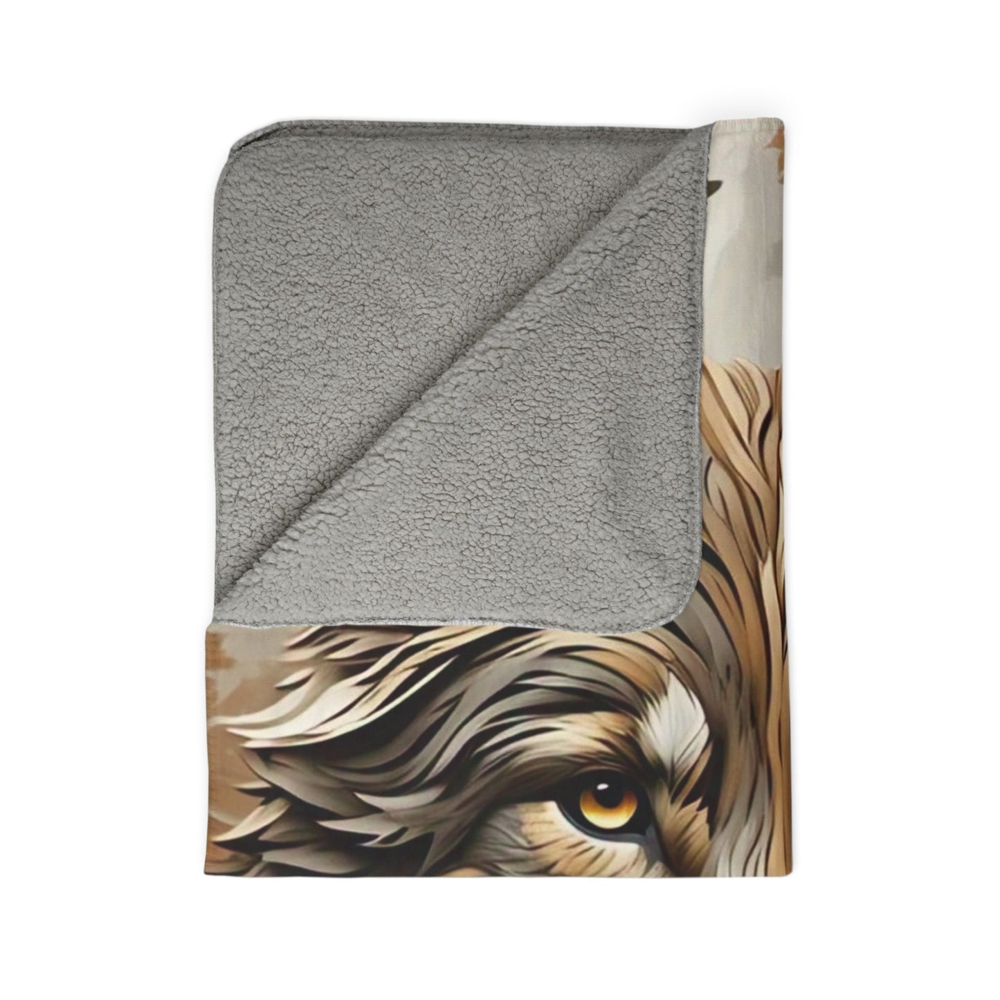 Wild Wolf Fleece Sherpa Blanket, Cozy Blanket for Nature Lovers, Autumn Decor, Gift for Animal Lovers, Cabin and Home