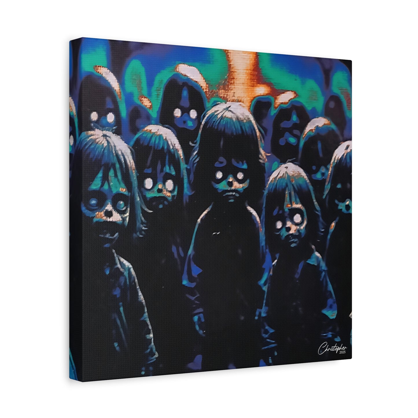 Original Laser Engraved Art, Full Wrapped Edges, Matte Canvas, Stretched, 1.25"