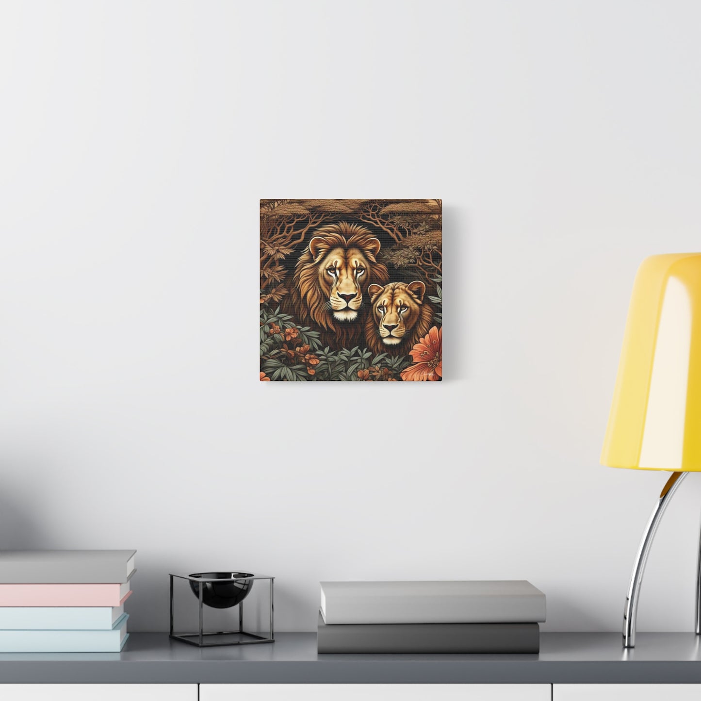Majestic Lion Family Canvas Wall Art, Animal Lovers Decor, Wildlife Home Accent, Gift for Nature Enthusiasts, Meaningful Family Art