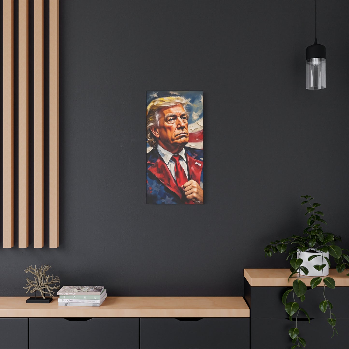 Patriotic Canvas Art, Stretched Wall Decor, Home Office, Gifts for Republicans, Political Enthusiasts, Americana Artwork