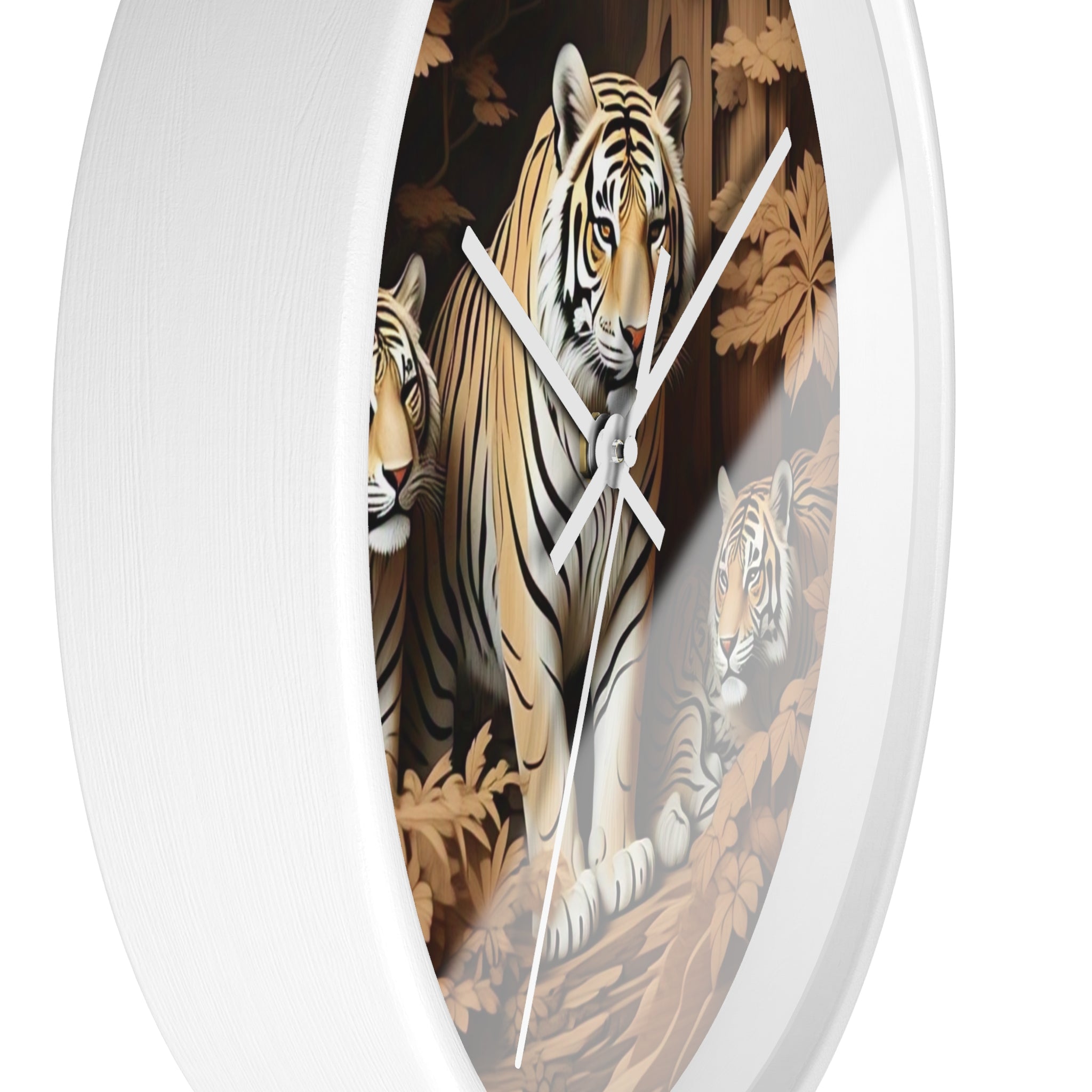 Wild Tiger Family Wall Clock, Jungle Decor, Animal Lover Gift, Unique Home Decor, Nature Wall Art, Vintage Style Clock