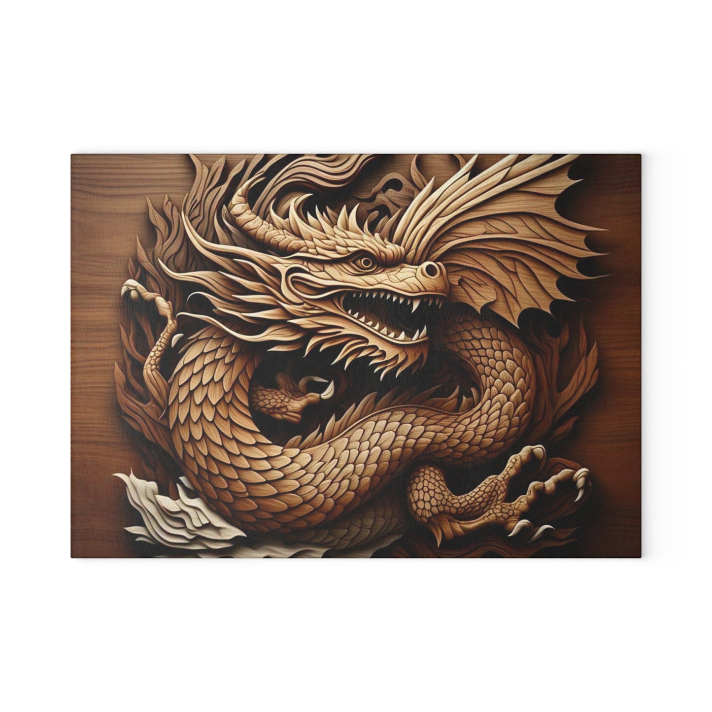 Dragon Art Glass Cutting Board, Decorative Kitchen Accessory, Unique Gift for Chefs, Home Decor, Housewarming Present