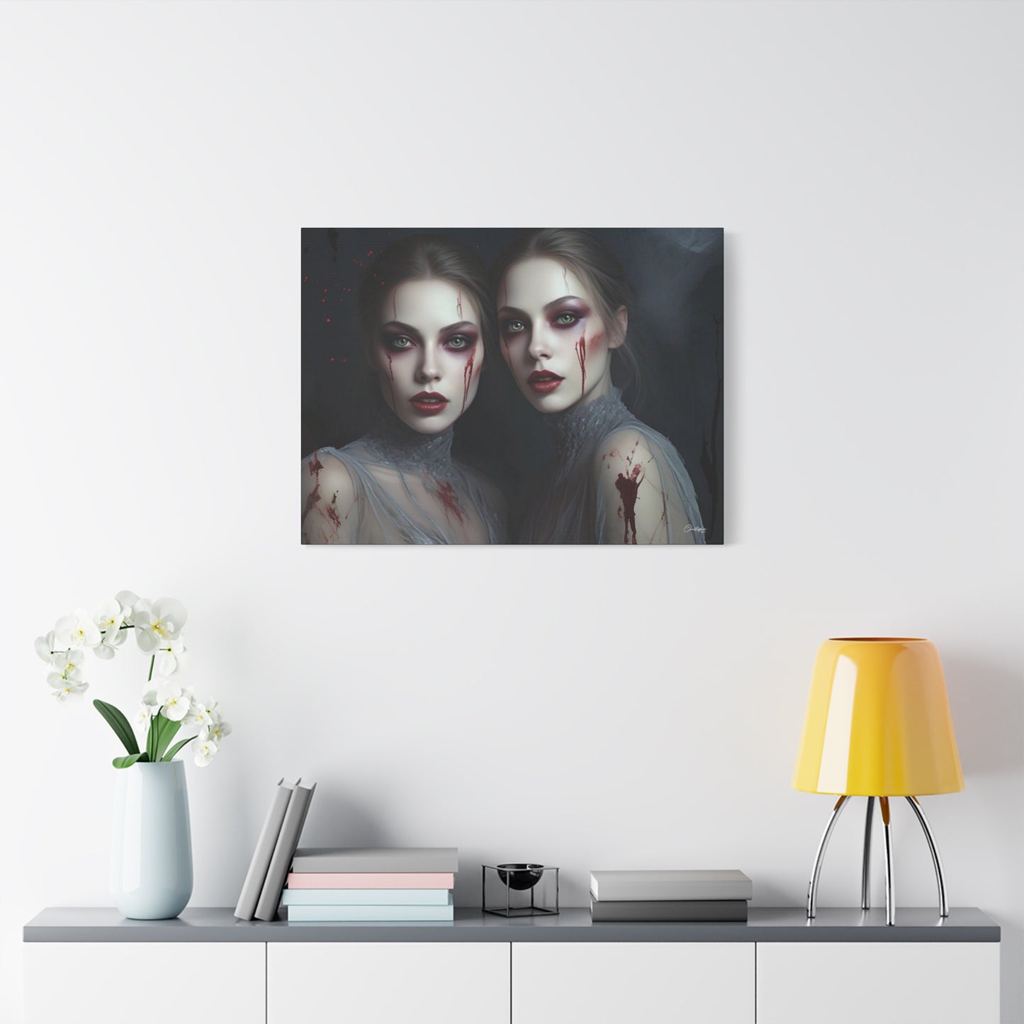 Spooky Art Canvas Print, Matte Canvas, Stretched Wall Decor, Gothic Home Decor, Halloween Art, Unique Gift