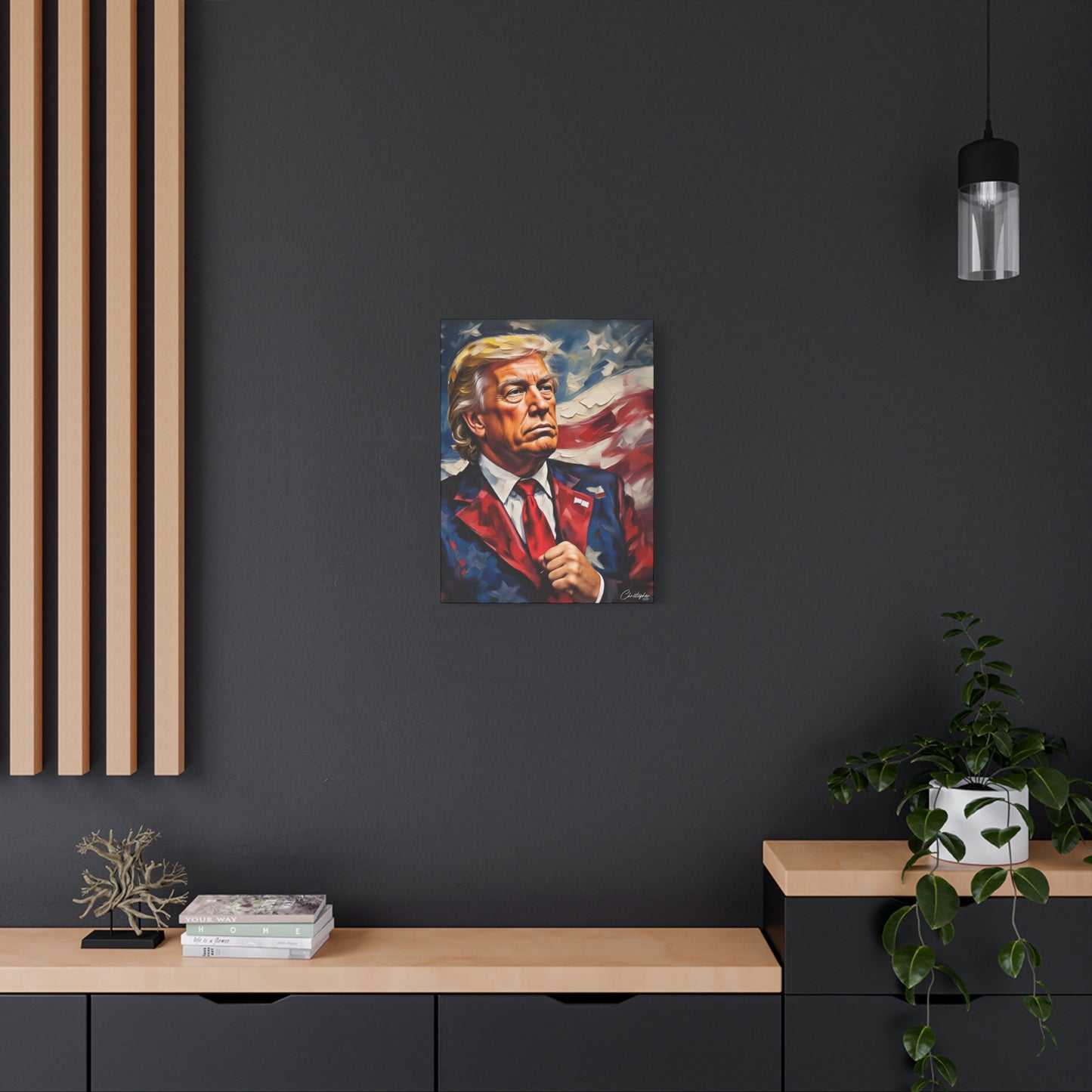 Patriotic Canvas Art, Stretched Wall Decor, Home Office, Gifts for Republicans, Political Enthusiasts, Americana Artwork