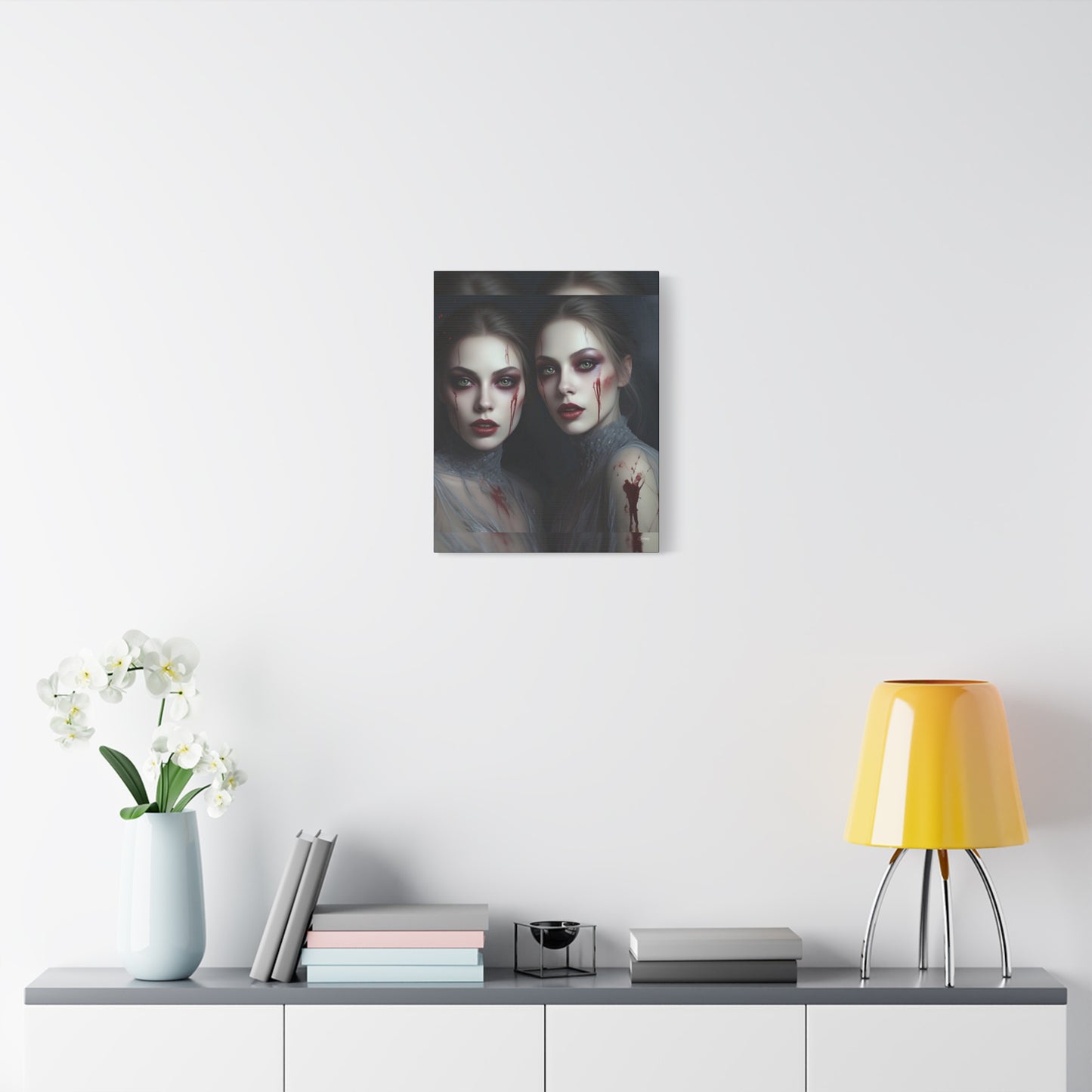 Spooky Art Canvas Print, Matte Canvas, Stretched Wall Decor, Gothic Home Decor, Halloween Art, Unique Gift