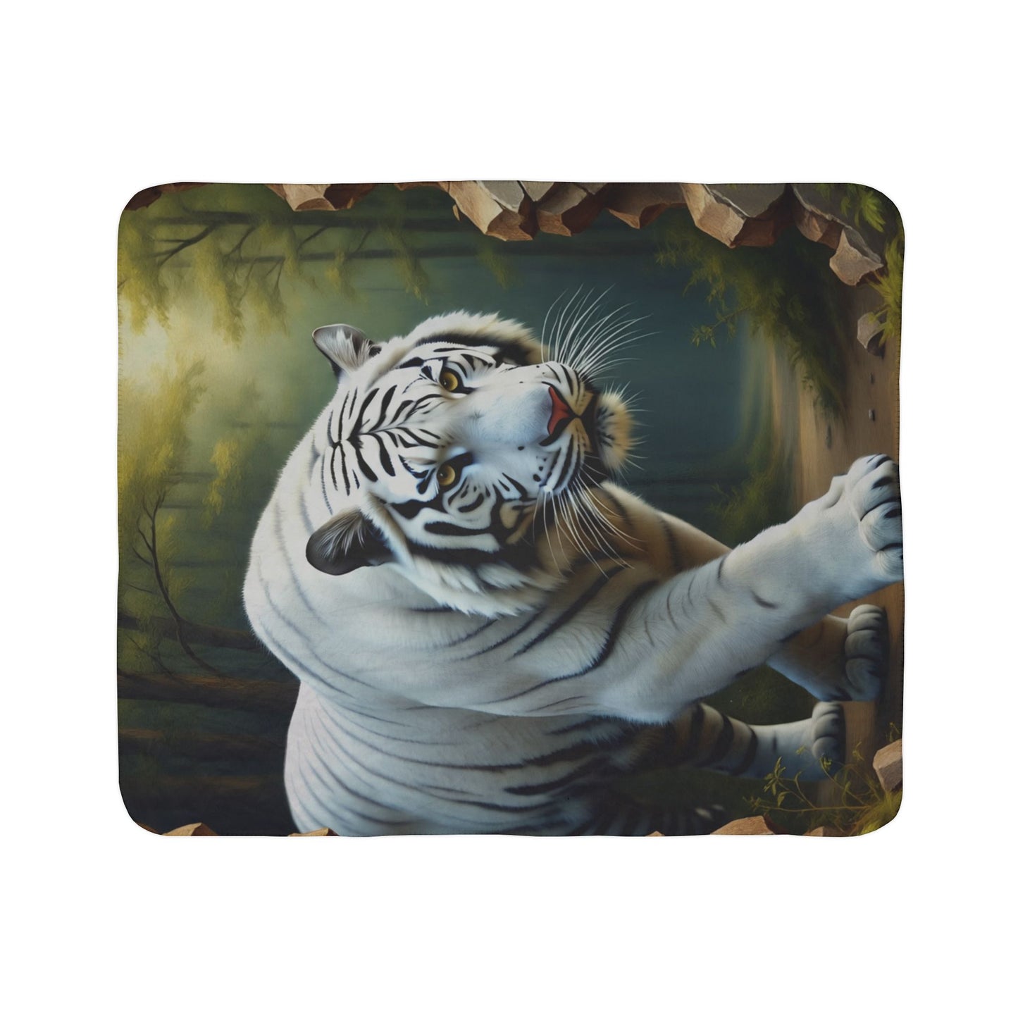 Majestic Tiger Fleece Blanket, Cozy Home Decor, Wildlife Lovers Gift, Perfect for Winter, Animal Print Blanket, Soft Sherpa Throw