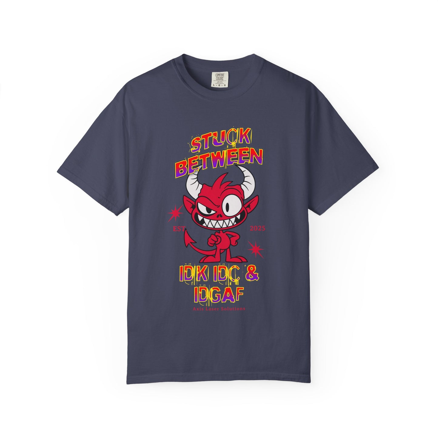 Vivid Graphic Tee with Playful Devil Design, Unisex Casual T-shirt, Perfect for Halloween & Fun Events, Gift for Friends, Trendy Streetwear