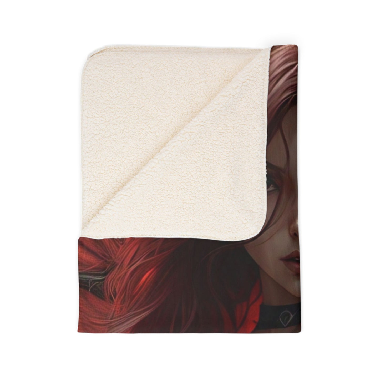 Enchanting Demoness Fleece Sherpa Blanket | Cozy Decor for Fantasy Lovers, Perfect Gift, Home Comfort, Halloween Vibes, Unique Art