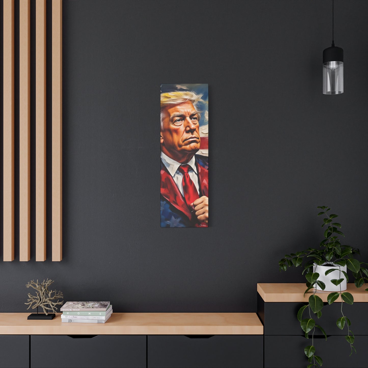 Patriotic Canvas Art, Stretched Wall Decor, Home Office, Gifts for Republicans, Political Enthusiasts, Americana Artwork