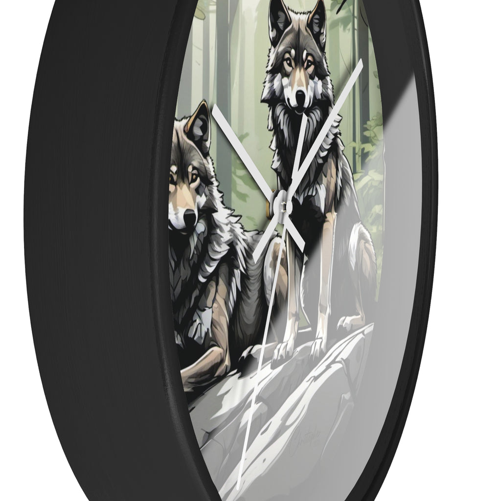 Wolf Pack Wall Clock, Nature Decor, Rustic Home Accent, Wildlife Gift, Forest Themed Clock, Animal Lover Decor