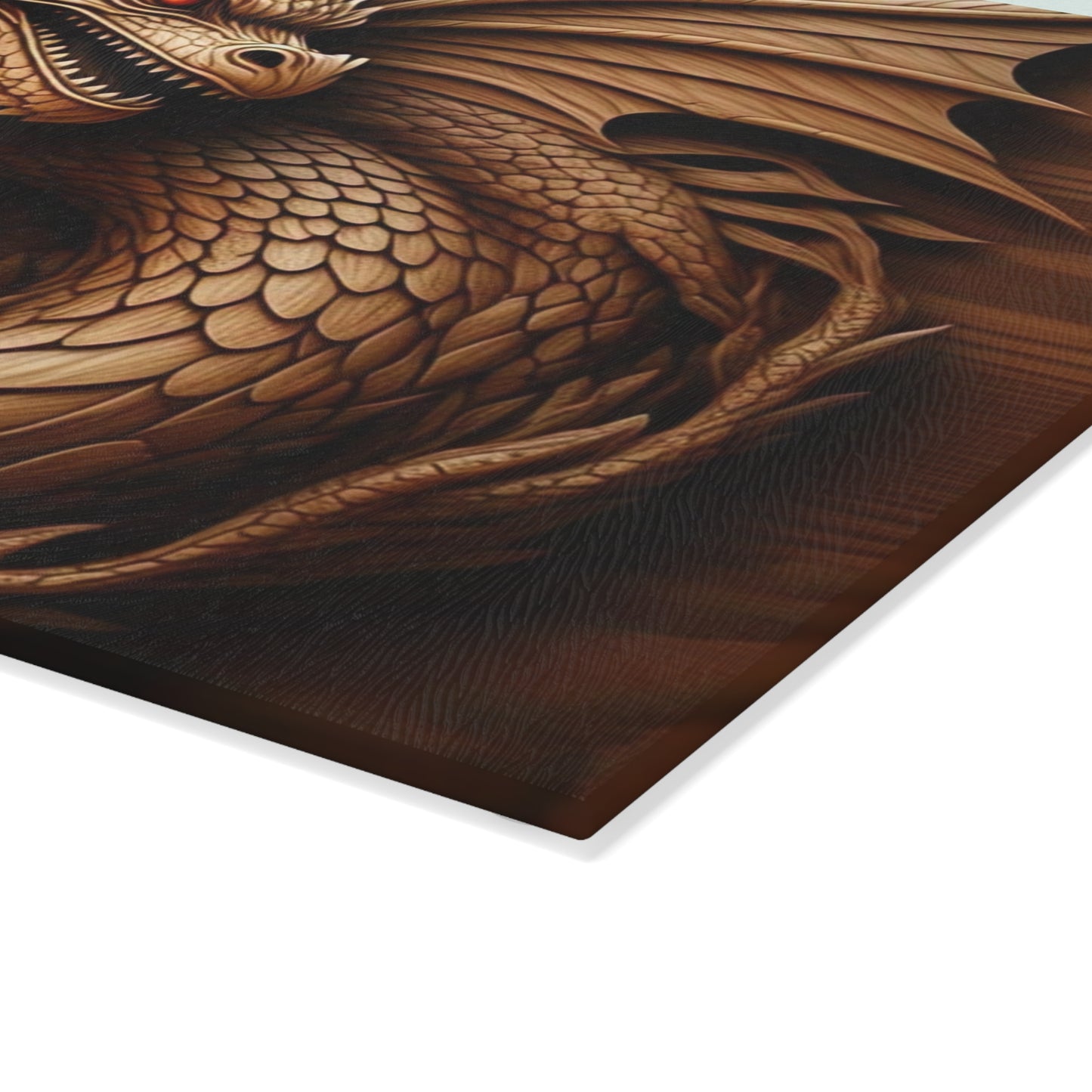 Dragon Design Glass Cutting Board, Kitchen Decor, Gift for Chefs, Fantasy Cooking Item, Unique Housewarming Present