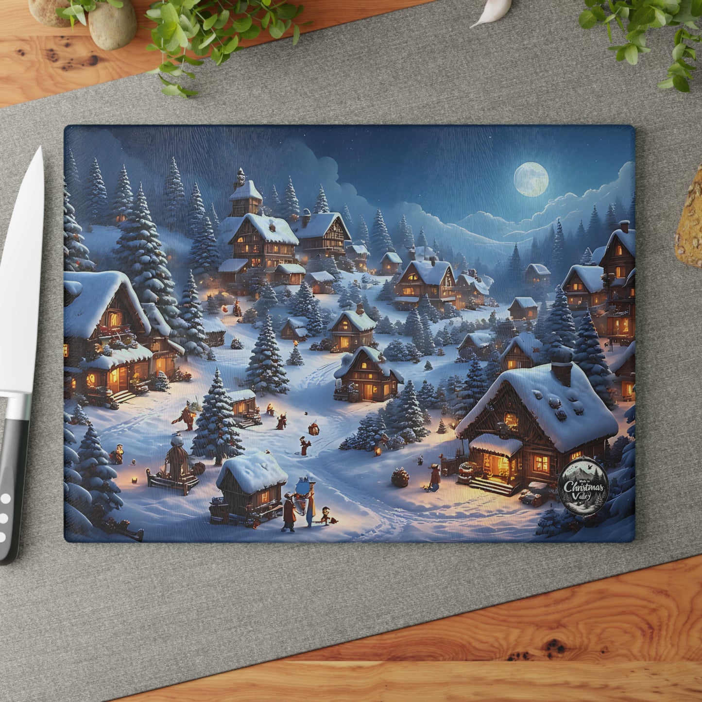 Cozy Winter Scene Glass Cutting Board, Holiday Kitchen Decor, Unique Gift for Christmas, Winter Home Decor, Cooking Accessory, Festive [...]