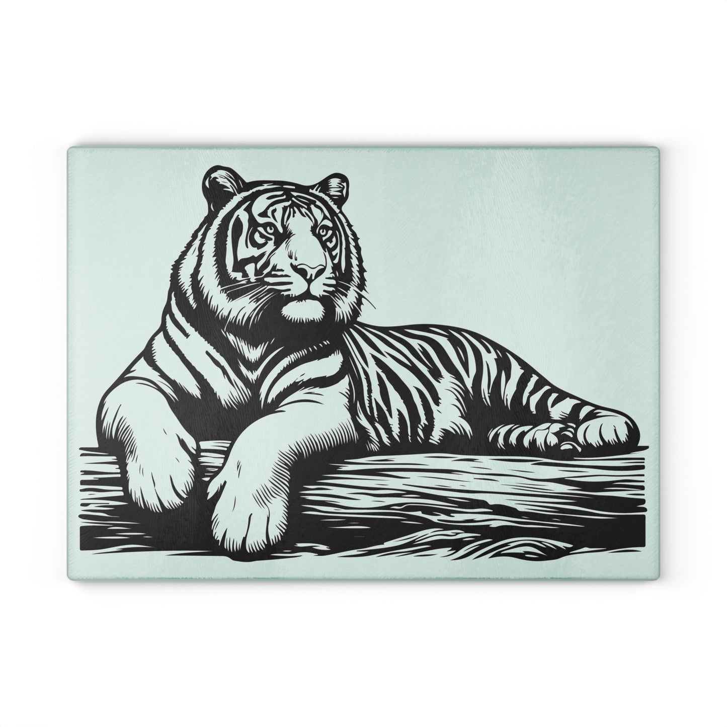 Elegant Tiger Glass Cutting Board | Perfect for Home Chefs & Wildlife Lovers