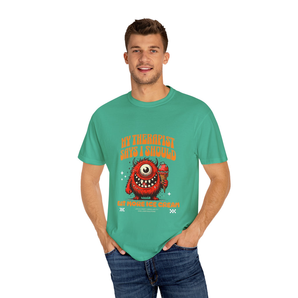 Funny Therapist T-Shirt, Unisex Humor Tee, Gift for Ice Cream Lovers, Casual Wear, Summer Fashion, Fun Gift Idea