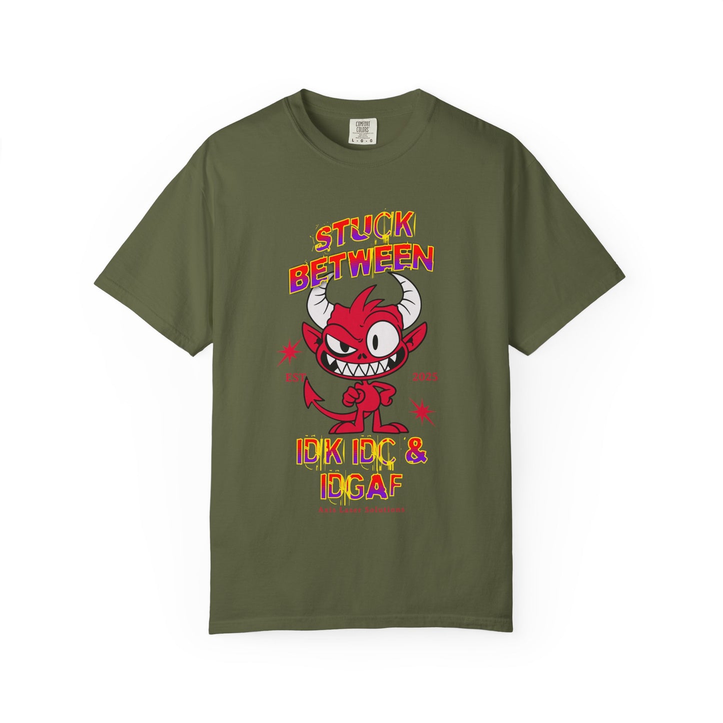 Vivid Graphic Tee with Playful Devil Design, Unisex Casual T-shirt, Perfect for Halloween & Fun Events, Gift for Friends, Trendy Streetwear