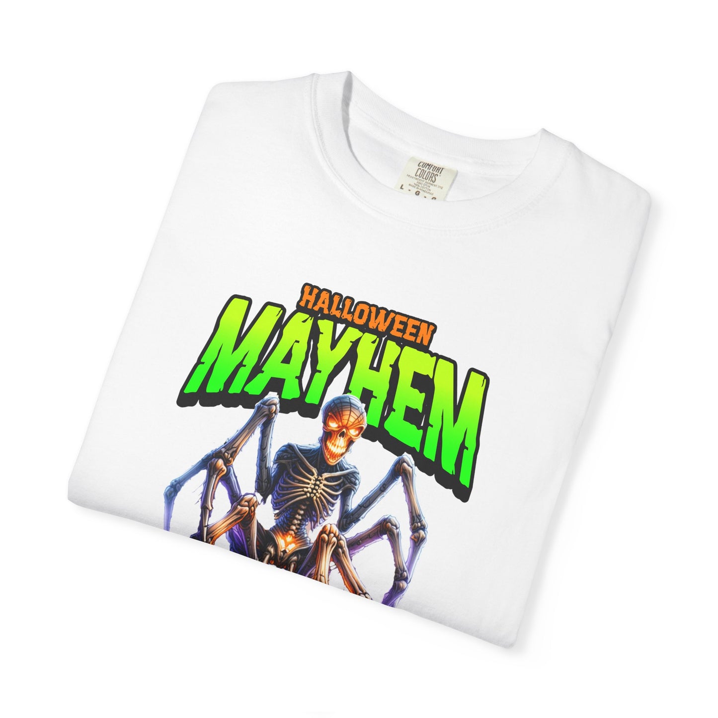 Halloween Mayhem Unisex T-Shirt, Spooky Tee for Men & Women, Perfect for Halloween Parties, Trick or Treat, Eerie Vibes, Unique Costume