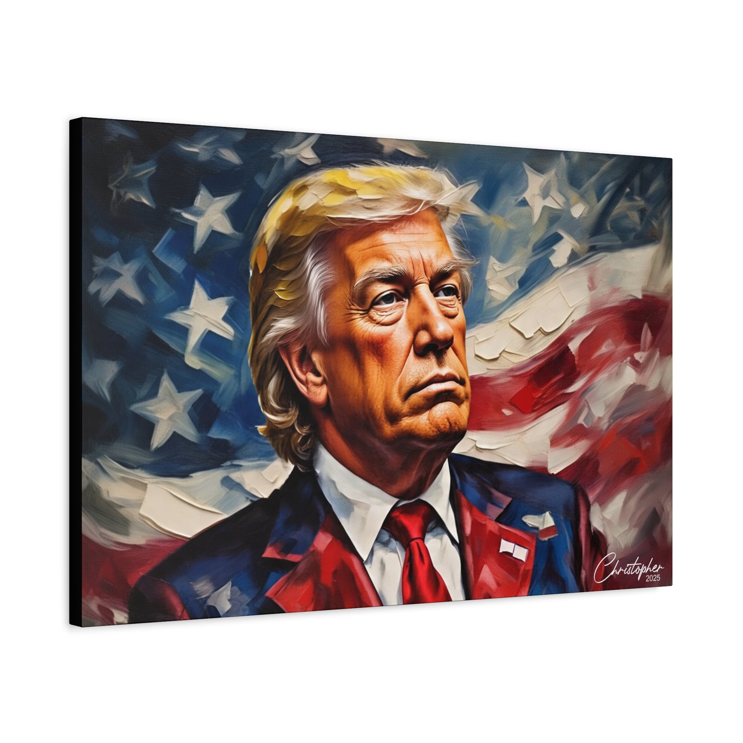 Patriotic Canvas Art, Stretched Wall Decor, Home Office, Gifts for Republicans, Political Enthusiasts, Americana Artwork