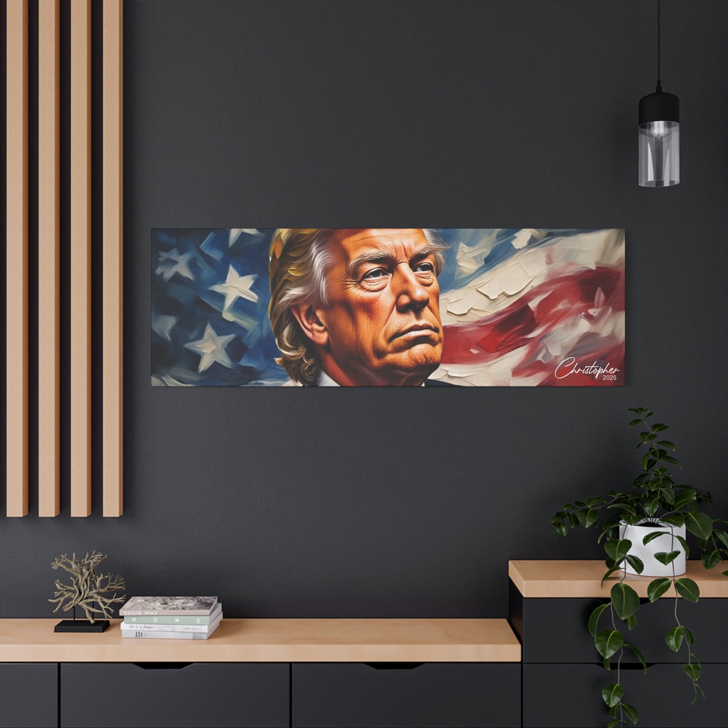 Patriotic Canvas Art, Stretched Wall Decor, Home Office, Gifts for Republicans, Political Enthusiasts, Americana Artwork