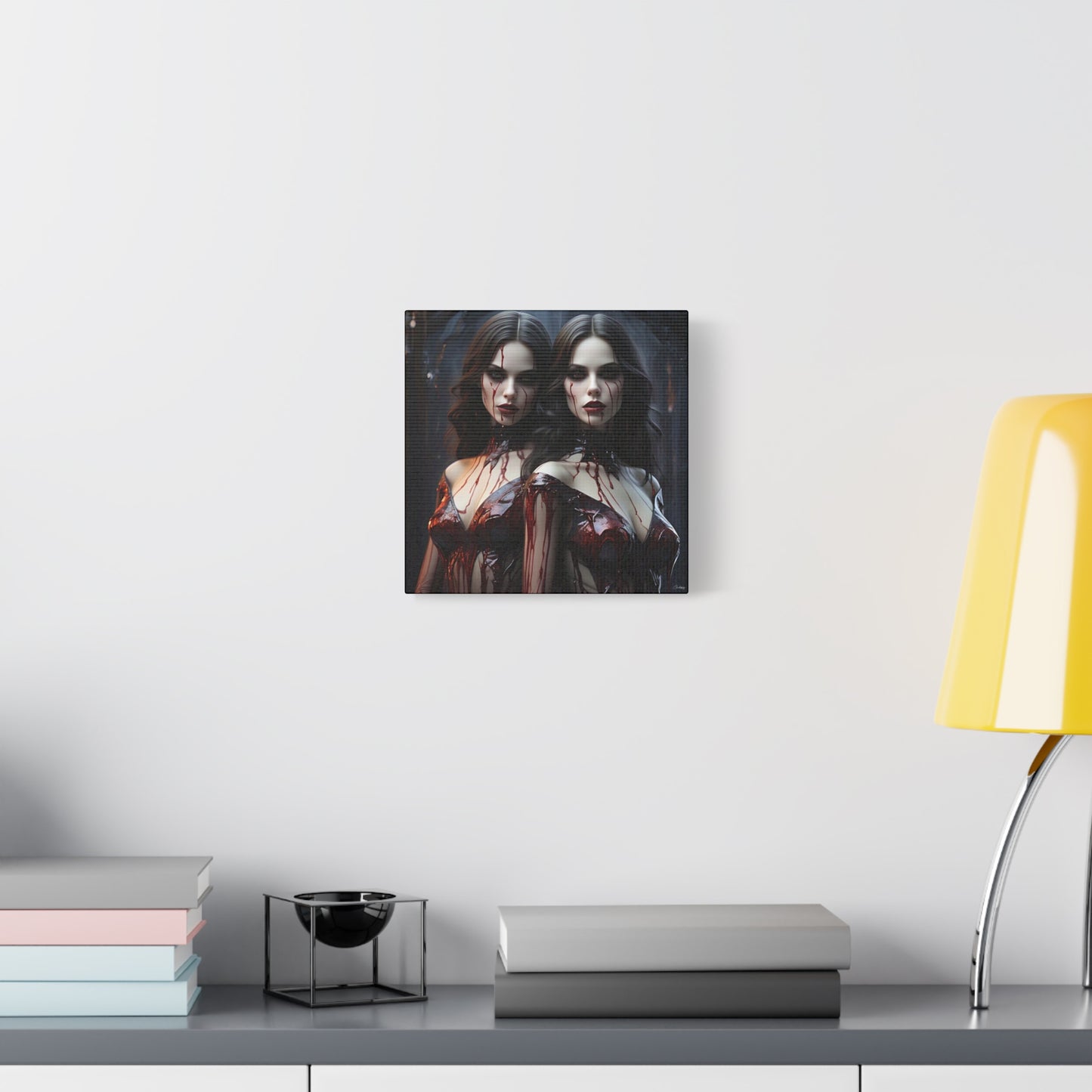 Gothic Vampire Canvas Art, Wall Decor, Horror Artwork, Halloween Home Decor, Spooky Room Accent, Unique Gift Idea