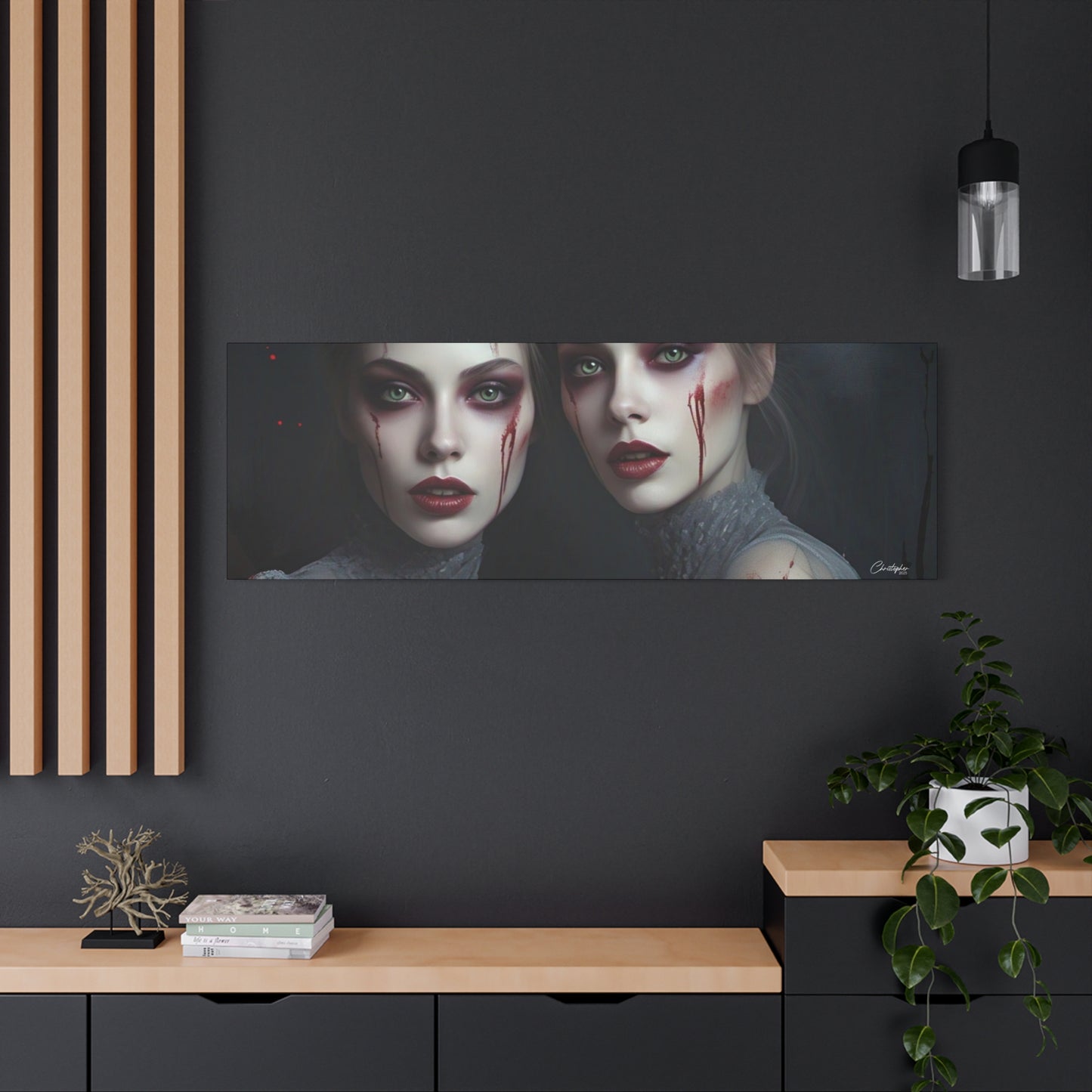 Spooky Art Canvas Print, Matte Canvas, Stretched Wall Decor, Gothic Home Decor, Halloween Art, Unique Gift