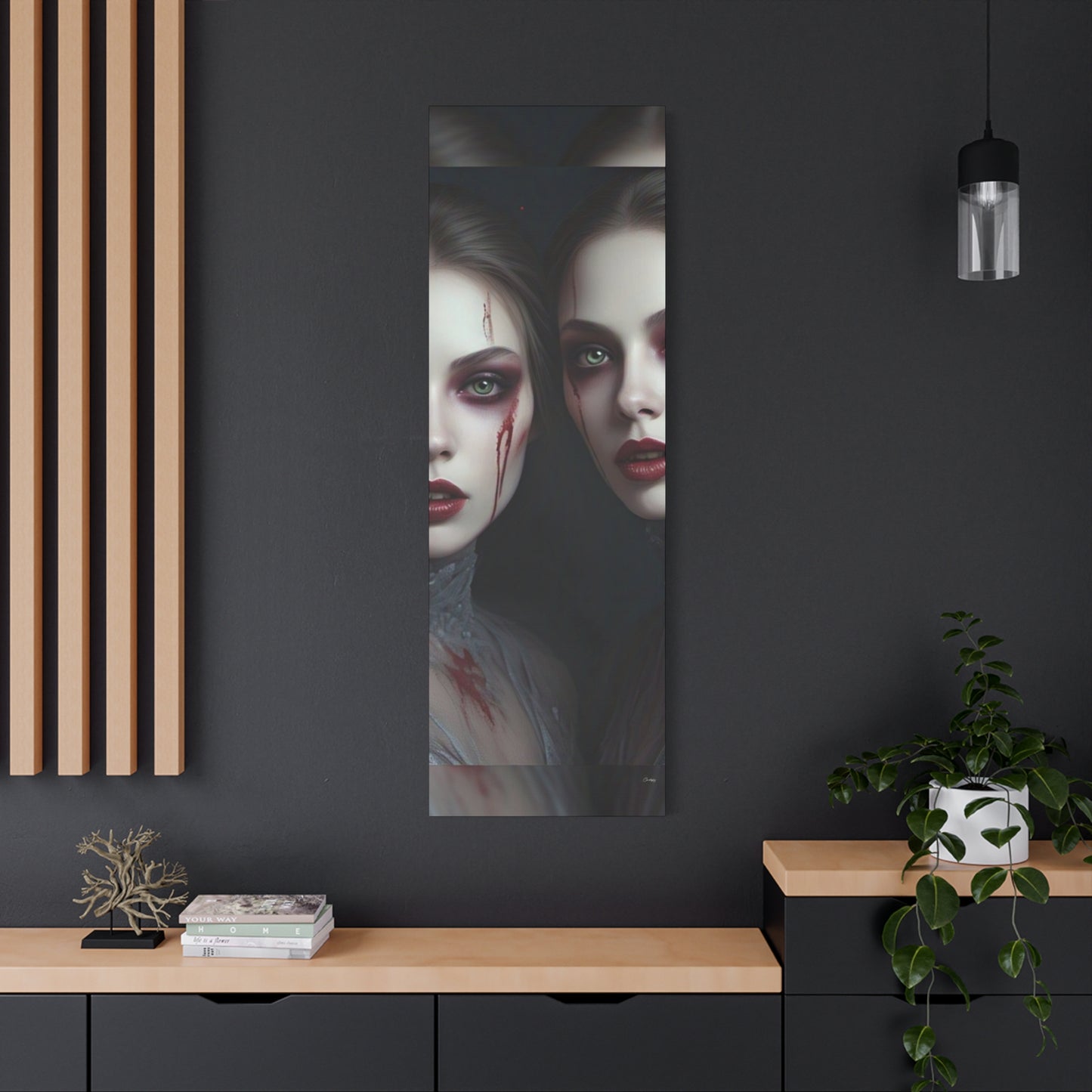 Spooky Art Canvas Print, Matte Canvas, Stretched Wall Decor, Gothic Home Decor, Halloween Art, Unique Gift